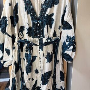 LINEN BALLOON-SLEEVE MINI DRESS from Banana Republic